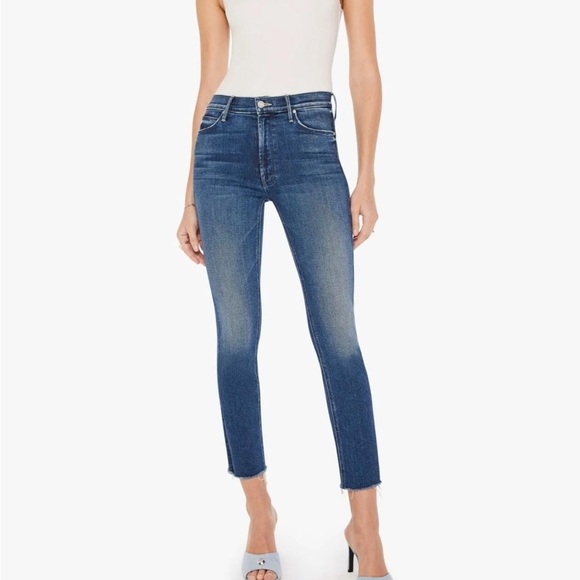 MOTHER Ankle Cropped Blue Jeans - Picture 1 of 13